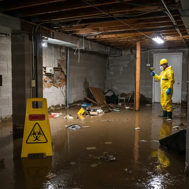 Flooded Basement Electrical Hazard in Myrtle Grove, NC Property